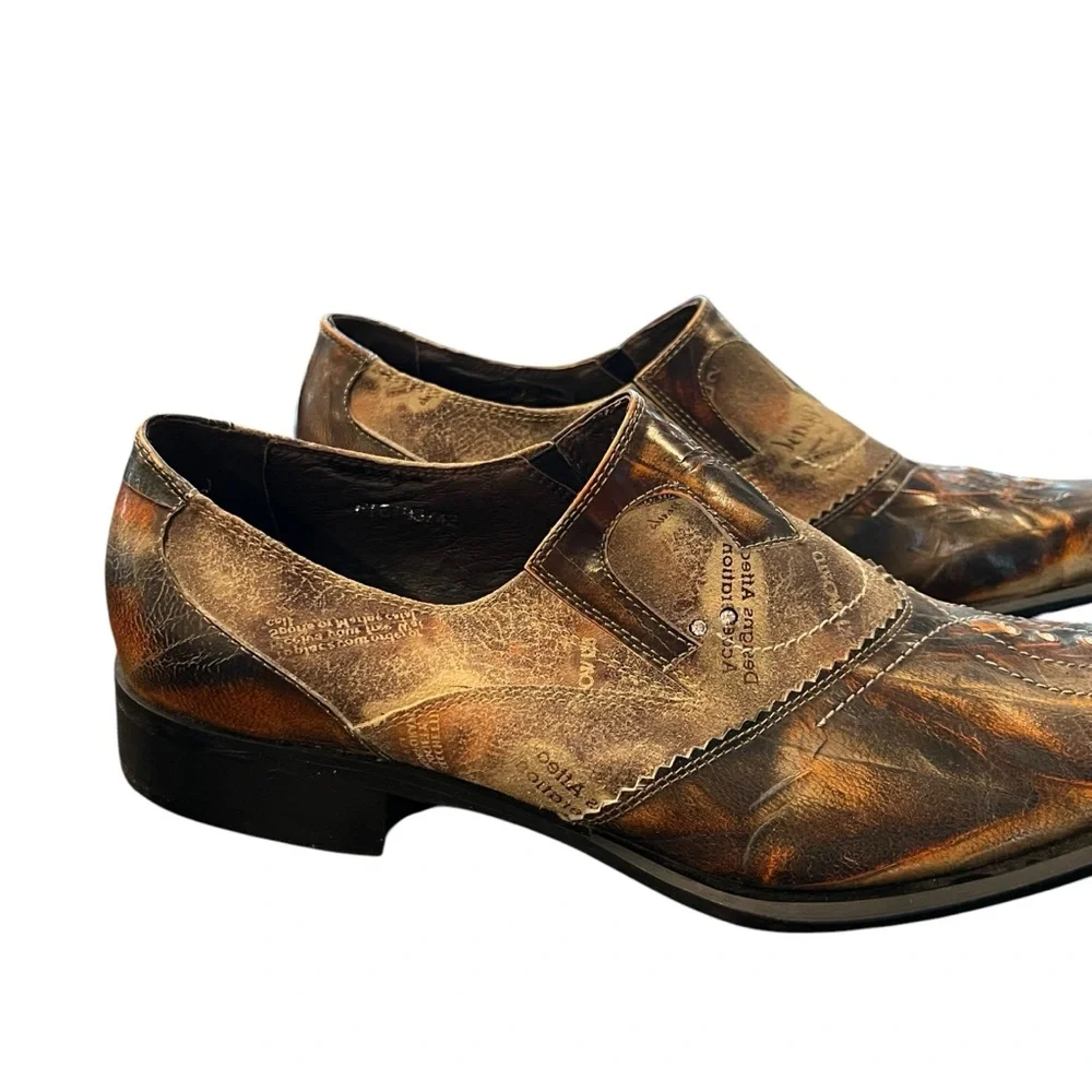 FI-6193 Multi Color Leather Pointed toe Slip on Loafer Fiesso Aurelio Garcia 42 - Picture 5 of 16